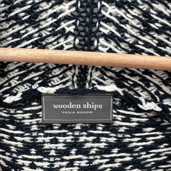 Wooden Ships Navy and White Cardigan Sweater // S / M - Picture 3 of 7